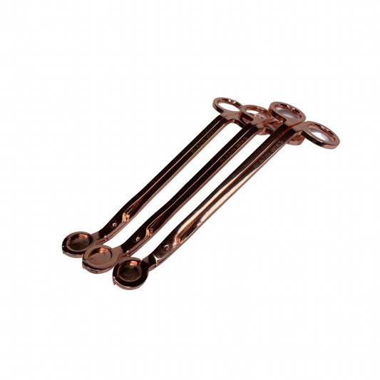 Metal rose gold candle trimmer from Blazin Wiks